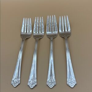 1847 Rogers Bros (IS) Her Majesty - Four Salad/Dessert Forks #3